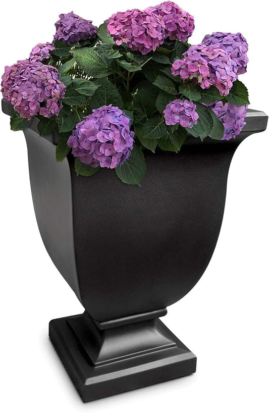 Mayne Augusta 26-Inch Tall Planter – Self-Watering, Weather-Resistant Planter for Flowers – Durable Indoor/Outdoor Design for Patio, Porch, or Entryway