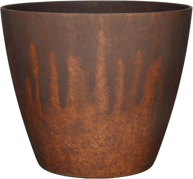 Classic Home and Garden Vogue Planter Pots w/Pottery Quality Finish - Modern Indoor & Outdoor Flower Pots - UV-Resistant Porch Planters - Decorative Pot for Flowers & Herbs (8?€? Burnished Rust)