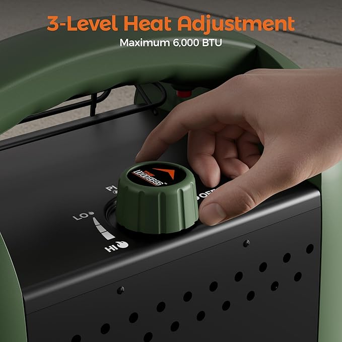 THE BOSS Propane Heater for Patio, 6000 BTU Portable Heater Outdoor Use Propane, Outdoor Space Heater for Camping