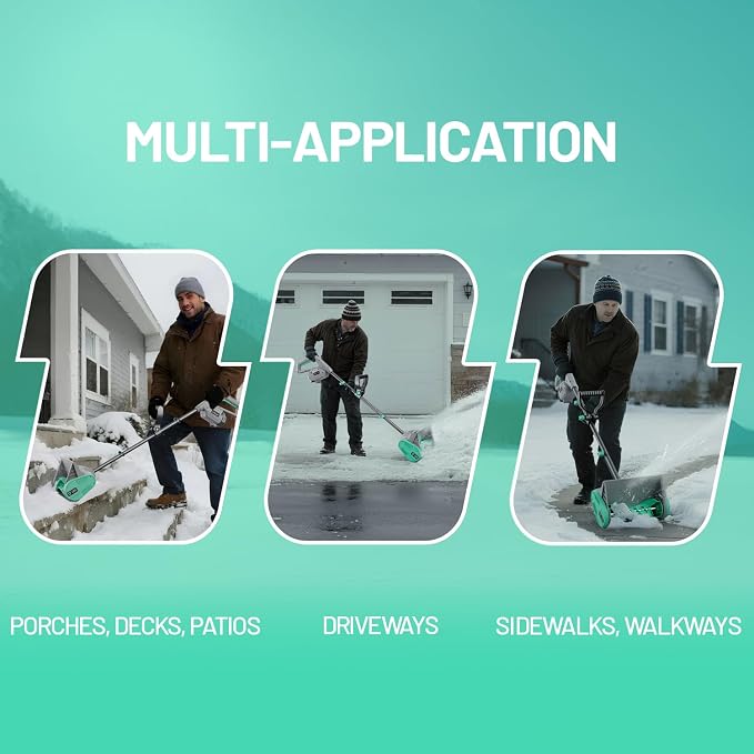 Litheli Cordless Snow Shovel 20V, Lightweight Electric Power Shovel for Snow Removal, Includes 4.0Ah Battery & Fast Charger, Easy to Use Snow Blower for Driveways, Sidewalks, Decks & Patios - Image 5