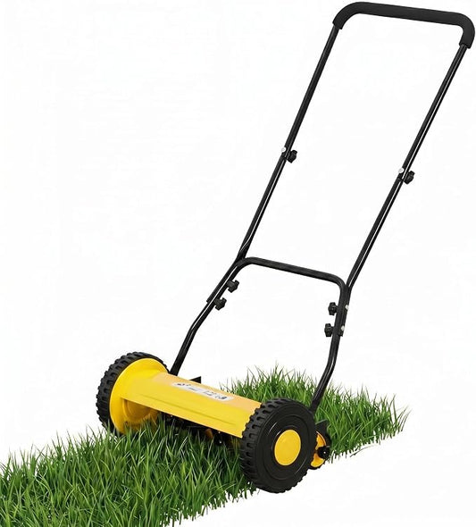 16" Push Lawn Mower, Manual Hand Push Lawn Mower Without Grass Catcher, Lightweight & Portable Walk-Behind Mower for Small Yards, Garden & Patio by GarveeTech