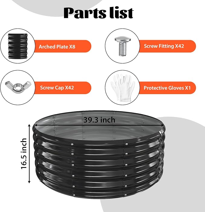 YSEJOMP 40 Inch Round Galvanized Fire Pit Ring/Fire Ring - Foldable and Perfect for Outdoor Gatherings and Campfires in The Yard/Garden/Park/Beach (Black+Gray, 3.3 FT Diameter+1.5 FT Tall) - Image 5