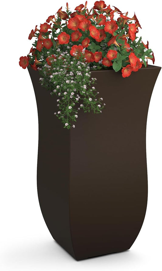 Mayne Valencia 30-Inch Tall Planter – Weather-Resistant Planter for Flowers – Durable Indoor/Outdoor Design for Patio, Porch, or Entryway
