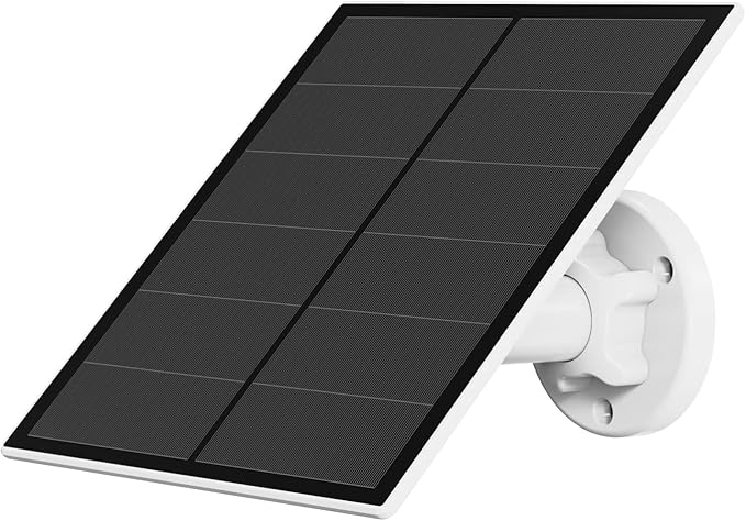 5W Solar Panel for Security Camera, USB Solar Panel for DC 5V Outdoor Rechargeable Battery Camera, Solar Panels with Micro USB and USB-C Port, Adjustable Security Mount, IP65 Waterproof, 9.8ft Cable by YCTechCam