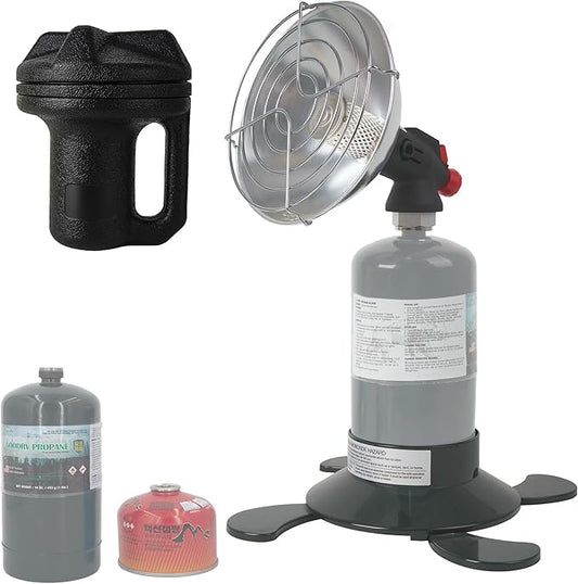 Portable Propane Heater For Outdoor, Fishing, Camping Either 1lb Propane Cylinder or ISO-Butane Adapted (PH001PRO)