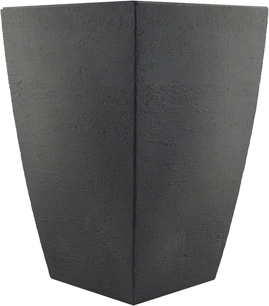 Tusco Products MSQT19SL Modern Square Garden Planter, 19-Inch, Slate