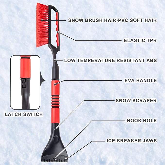 CARTMAN 26?€? Snow Brush with Ice Scraper, Snow Removal Car Brush, Detachable Snow Removal Tool for Cars, Trucks, SUVs, Windshield, Window, No Scratch - Image 6