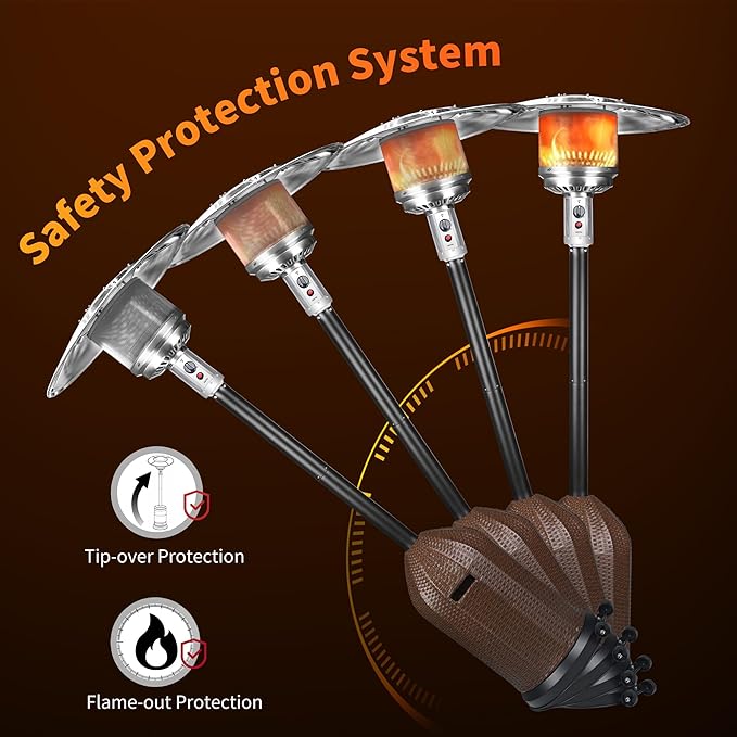 MAJARO 50,000 BTU Outdoor Propane Patio Heater with Wheels – Wicker-Style Propane Tank Cover, Weighted Base, Easy Ignition & Safety Tilt Shut-Off for Patio & Outdoor Living Spaces