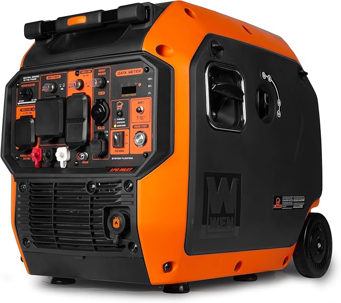 WEN 6800-Watt Dual Fuel RV-Ready Electric Start Portable Inverter Generator with Fuel Shut Off and CO Watchdog for Electric Vehicle Backup (DF680iX) by WEN