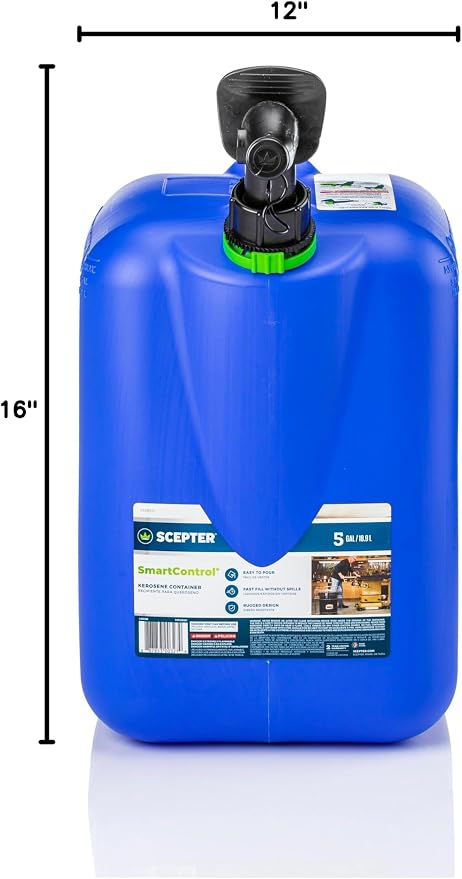 Scepter FSCK552 Fuel Container with Spill Proof SmartControl Spout, Blue Kerosene Can, 5 Gallon (Pack of 4) - Image 11