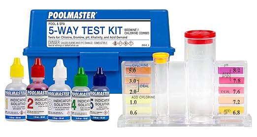 Poolmaster 22260 5-Way Swimming Pool or Spa Water Chemistry Test Kit with Case, Essential Collection by Poolmaster