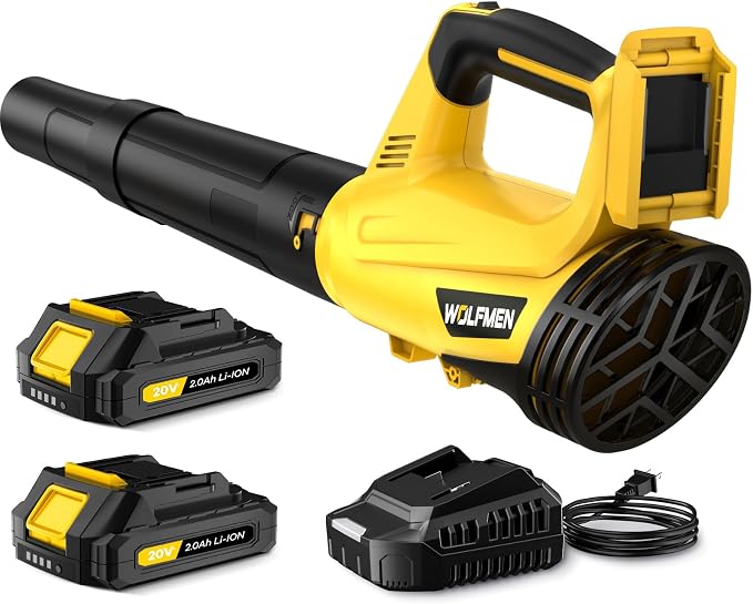 Leaf Blower, Electric Cordless Leaf Blower with 2 Batteries and Charger, 2 Speed Mode, Lightweight Leaf Blowers for Blowing Leaves, Lawn Care, Patio Cleaning and Dust by LEAFBLOWER