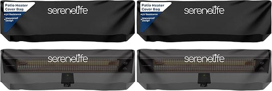 SereneLife Patio Heater Cover for SLOHT28, Heavy Duty, UV & Waterproof, Tearproof, Dustproof, Wind/Sunlight/Snow Resistant (Pack of 2)
