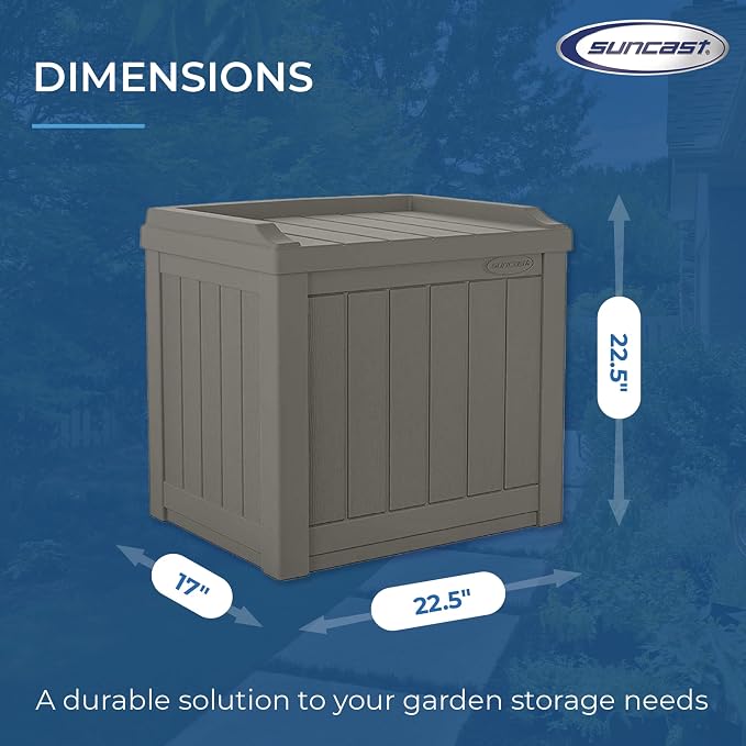 Suncast 2 Pack 22 Gallon Indoor or Outdoor Backyard Patio Small Storage Deck Box with Attractive Bench Seat and Reinforced Lid, Stone Gray - Image 8