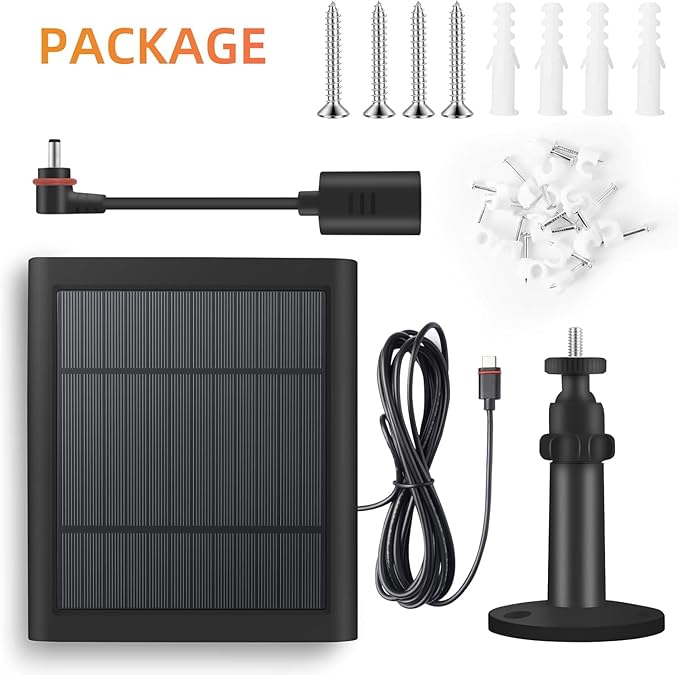 Solar Panel for Ring(2nd Generation) Camera (Black 2Pack) (Black 3PCS) - Image 6