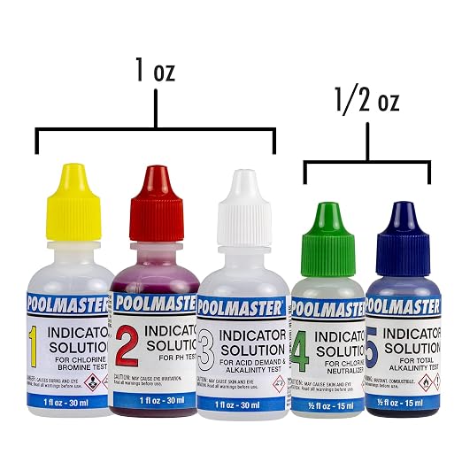 Poolmaster 23227 Replacement Indicator Solutions #1 - #5 For Spa or Swimming Pool Water Testing, Neutral, Small - Image 2