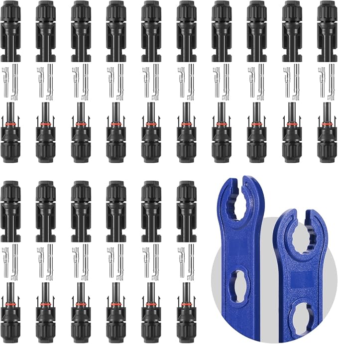 32 PCS Solar Panel Connectors MC4, 16 Pairs Male/Female + 2 Wrenches IP67 Waterproof 1000V/30A Solar Connectors???for Solar Power Systems (10AWG) by Unknown