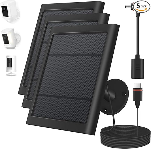 Solar Panel for Ring(2nd Generation) Camera (Black 2Pack) (Black 3PCS) by Paodekua