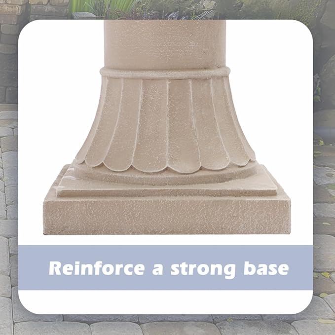 3-Tiers Outdoor Water Fountains, 48.4" H Floor Backyard Garden Fountain, Water Feature Indoor with Pump, Outdoor Freestanding Waterfall Fountains, Bernini Fountain for Garden Patio Yard Deck