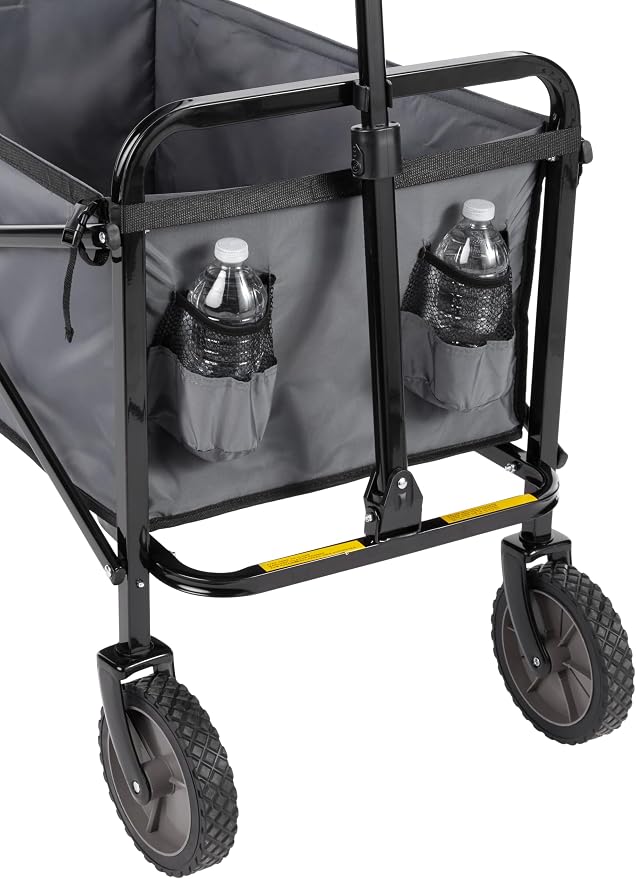 Amazon Basics Collapsible Heavy Duty Utility Wagon for Outdoor Sports, Camping, Garden, and Shopping, 265 Pounds Capacity, 27.6 x 40.9 x 20 inches, Gray - Image 3