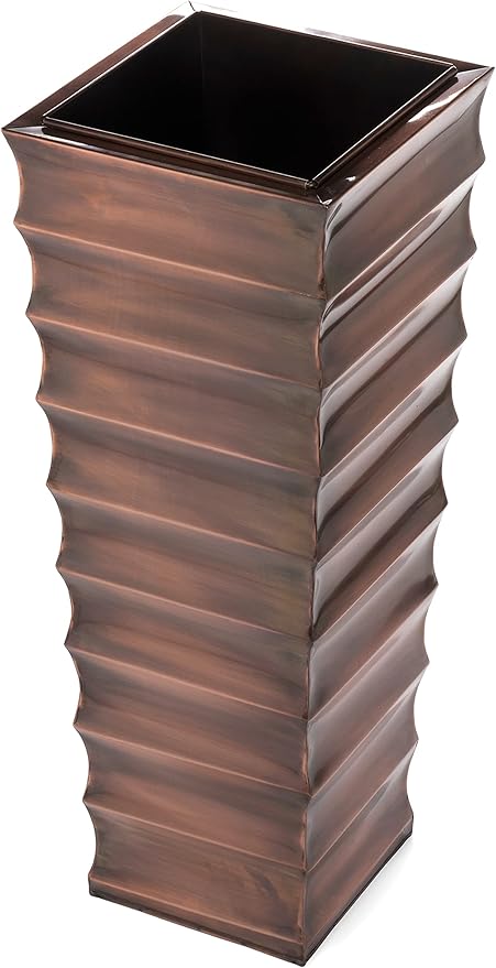 H Potter Tall Copper Planter 29 Inch – Indoor Outdoor Entryway Pot for Small Spaces, Antique Copper Finish, Decorative Patio Porch Floor Planter