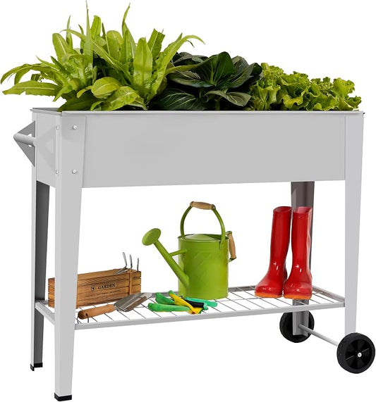LEETOLLA     Elevate Herb Garden Planter Box Outdoor Raised Planter Box with Legs On Wheels for Vegetables Flower Tomato Patio Backyard by LEETOLLA