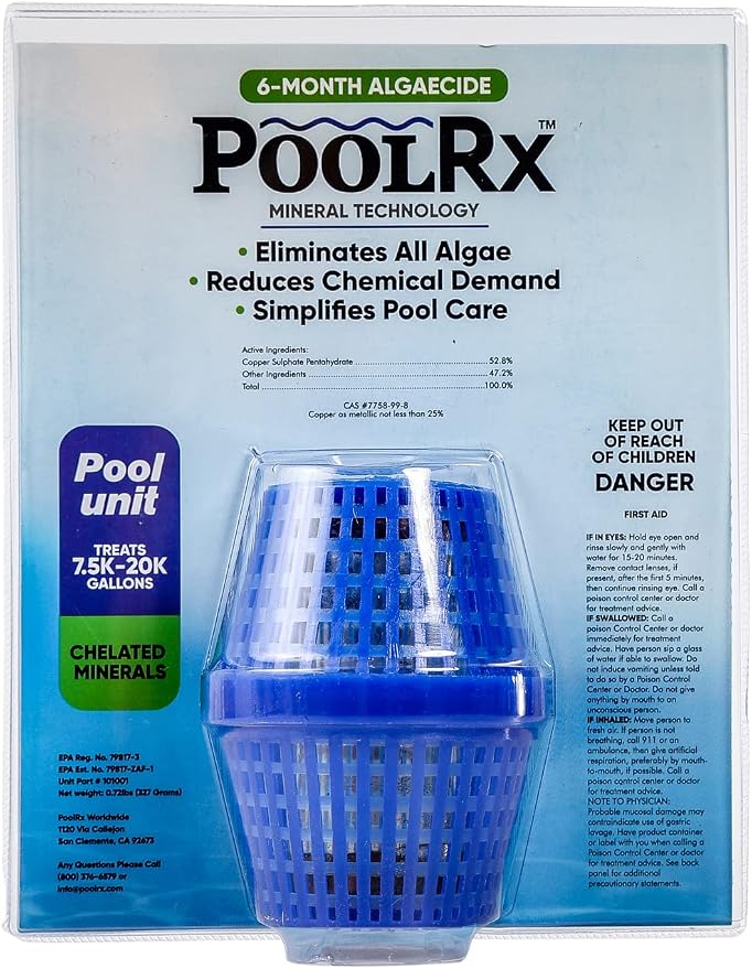 Pool RX 101001 6 Month Algaecide Blue Treats 7.5k-20k gallons + HTH 52036 Swimming Pool Care Shock Advanced, Swimming Pool Chemical, Cal Hypo Formula, (6 pack) - Image 2