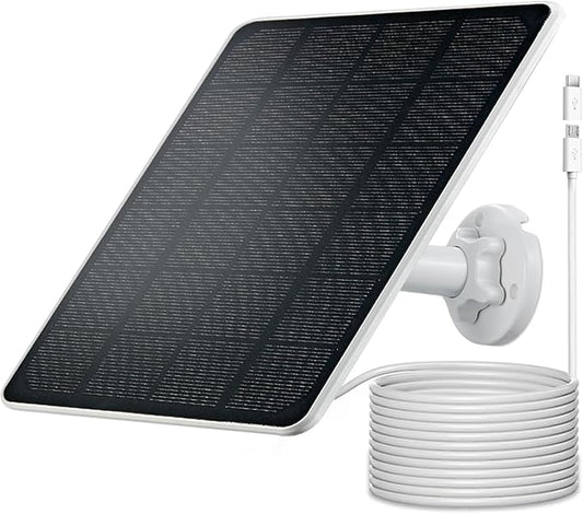 Solar Panel Charger for Arlo Essential 2K Outdoor(2nd Gen)/Essential XL Camera(2nd Gen)/Essential Spotlight, USB C and Micro USB Plug, 9.8ft Cable, Weatherproof (1Pack) by Unknown