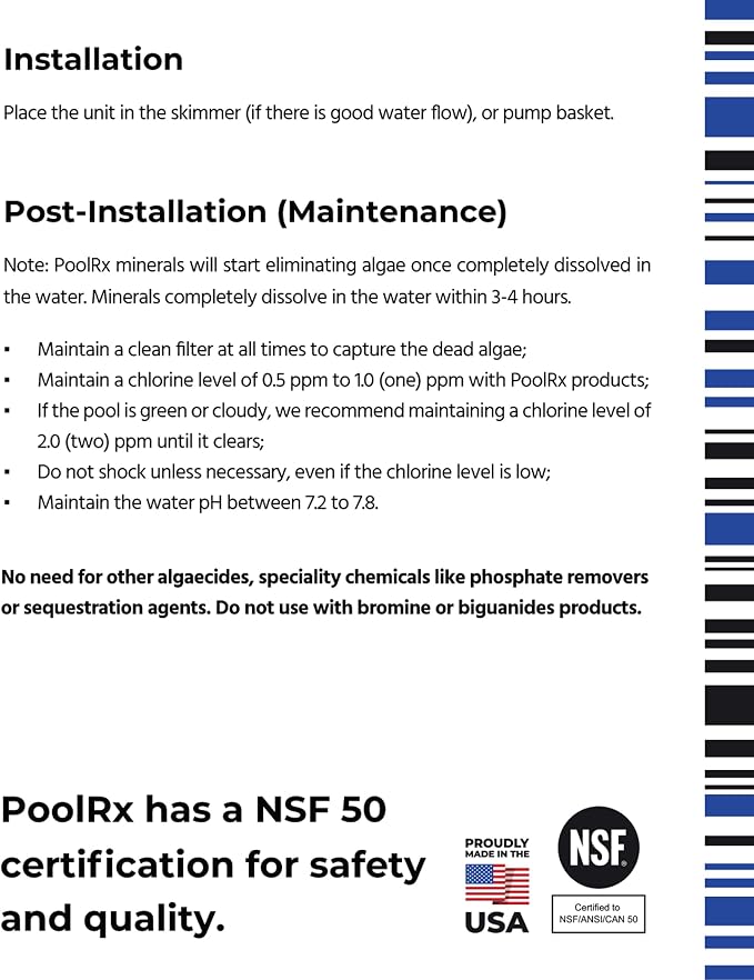 PoolRx Pool Unit #101001 6 Month Algaecide Blue Treats 7.5k-20k gallons, Single - Image 13