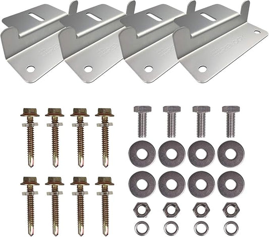 Renogy Solar Panel Mounting Z Brackets Lightweight Aluminum Corrosion-Free Construction for RVs, Trailers, Boats, Yachts, Wall and Other Off Gird Roof Installation, one set of 4 Units,Gray by RenogySolar