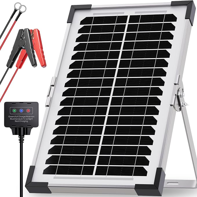 7.5W Solar Battery Maintainer & Trickle Charger, 12V Waterproof Panel with IP68 Smart Controller, Overcharge & Reverse Protection for Car, Automobile, Boat, RV, Motorcycle, Marine, Trailer by Callsun