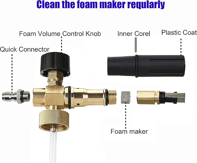 Tool Daily Short Pressure Washer Gun with Foam Cannon, 1/4 Inch Quick Connector, with 5 Pressure Washer Nozzle Tips, 1 Liter - Image 5