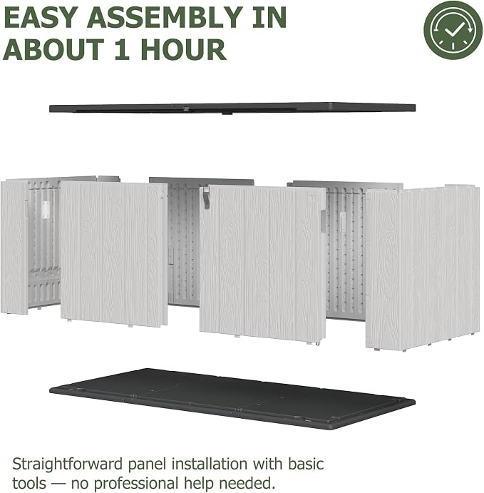 Aoxun 21 Cu.Ft Outdoor Storage Shed, Large Resin Storage Shed with Lid, Waterproof & UV-Resistant Patio Storage for Cushions, Garden Tools, and Pool Accessories (White) - Image 5