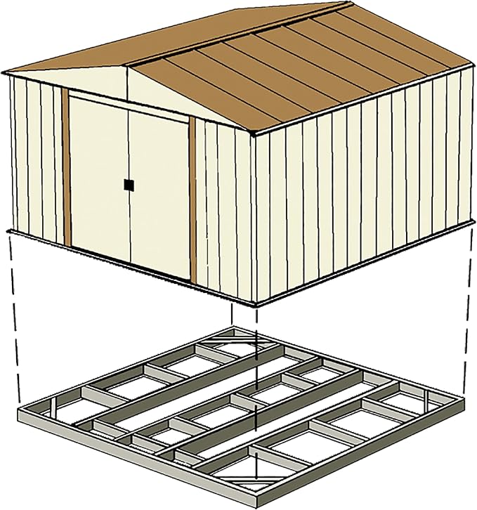 Arrow FDN109 Storage Shed with Floor Base Kit for 8'x8', 10'x8' & 10'x9' Arrow sheds - Image 3