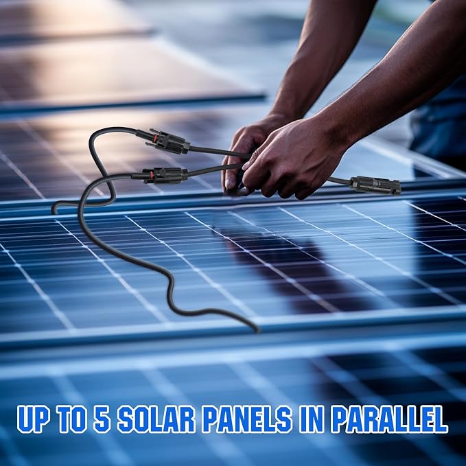 ECO-WORTHY 4 Pair Solar Connectors 30A Y Branch Parallel PV Adapter Cable Wire Plug Tool Kit for Solar Panel(M/FF+F/MM) - Image 6
