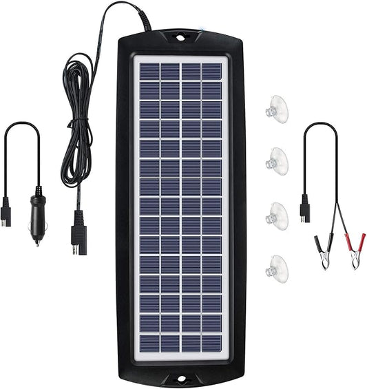 Sunway Solar Car Battery Trickle Charger & Maintainer 12V Solar Panel Power Kit Portable Backup for Car Automotive RV Marine Boat Motorcycle Truck Trailer Tractor Powersports Snowmobile Farm Equipment by Sunway+Solar