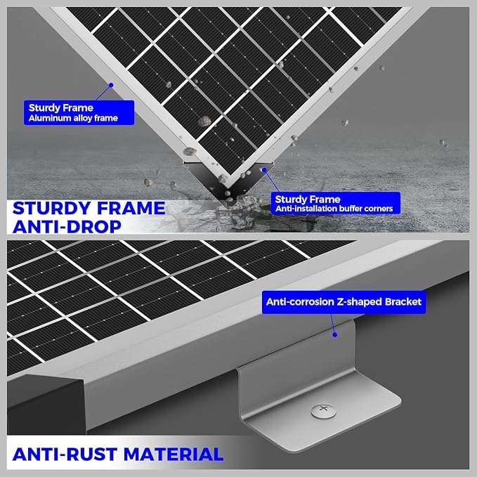 Voltset Solar Panel Kit 50W 12V with MPPT Controller, Solar Battery Trickle Charger Maintainer, Waterproof Solar Panel with Adjustable Mount Bracket for Boat RV Motorcycle Marine - Image 7