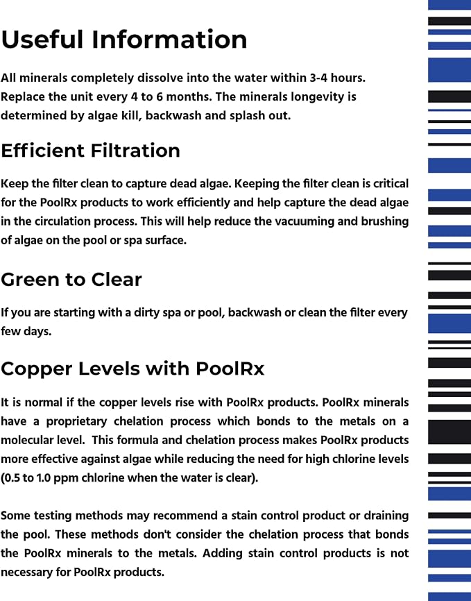 PoolRx Pool Unit #101001 6 Month Algaecide Blue Treats 7.5k-20k gallons, Single - Image 10