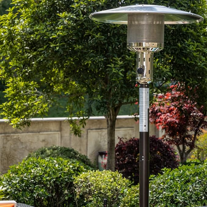 Outdoor Heaters for Patio, 47000 BTU Propane Patio Heater with Wheels, 88" Tall Buddy Heater with Safety Tilt Switch for Backyard Home Garage and Commercial, Mocha