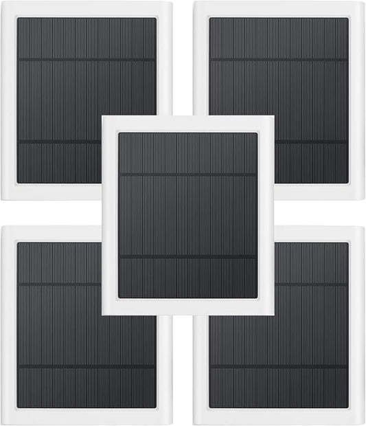 5 Pack IP65 Solar Panel for Rings Camera, 4W Solar Charger Compatible with Rings Spotlight &All-New Stick Up Outdoor Cam Battery, 10ft Long Cable with USB-C to Barrel Plug Adapter by Paodekua