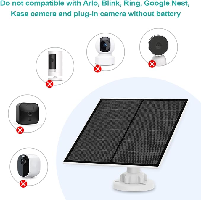 Solar Panel for Security Camera, 5W USB Solar Panel for Outdoor Rechargeable Battery Camera, Solar Panels with 9.8ft Cable, Adjustable Wall Mount, IP65 Waterproof, 3 Pack - Image 3