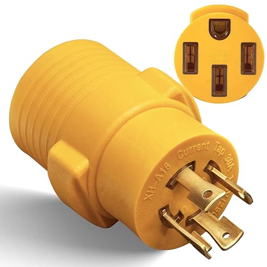MECMO NEMA L14-30P to 14-50R RV Generator Adapter, 30 Amp to 50 Amp Twist Locking Generator 4 Prong Male Plug to 4 Prong RV Female, Heavy Duty for RV Trailer Camper Generator EV Tesla Level 2 Charging by MECMO