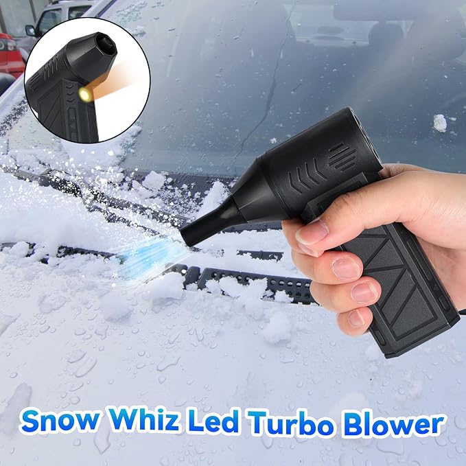 Snow Whiz Turbo Blower,2026 Upgrade Snow Blower,Snowwhiz Turbo Blower with Led,3 Gear Adjustable Super Power Turbo Breeze Electric Blow,Mini Turbos Snow Blower for Car for Car,Home,Keyboard,Computer - Image 3