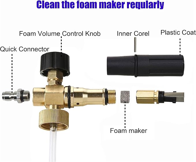 Tool Daily Short Pressure Washer Gun with Foam Cannon, Dual Connector Accessory, 1/4 Inch Quick Connect, 5 Spray Nozzle Tips, 1 Liter - Image 9