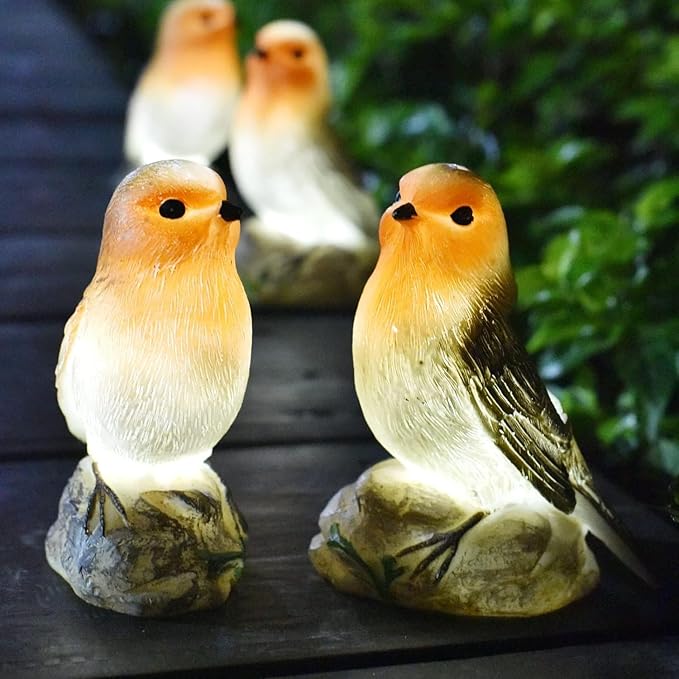 Easter Gifts for Adults Women - Bird Statues Solar Garden Decor for Outside Yard Outdoor Home Patio Decor, Birthday for Mom Grandma Wife Sister Nana from Daughter Son Husband