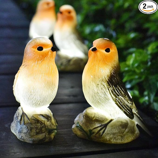 Easter Gifts for Adults Women - Bird Statues Solar Garden Decor for Outside Yard Outdoor Home Patio Decor, Fairy Garden Accessories for Mom Grandma Wife Sister Nana