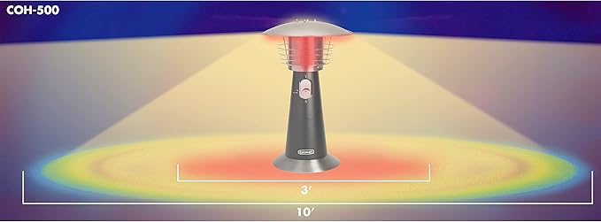 Cuisinart 11,000 BTU Outdoor Propane Heater Bundle with 4 feet LP Adapter Hose