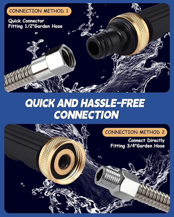 2026 Upgraded Jet Nozzle Power Washer for Garden Hose, Includes 2 High-Pressure Nozzles and Quick Connectors | Hydro Jet High Pressure Washer Tools - Image 4