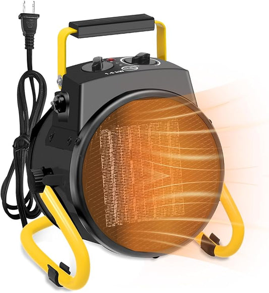1500W Portable Garage Heater, Electric Outdoor Heater with Fast Heating & Overheat Protection, Patio and Greenhouse Space Heater for Indoor or Outdoor Use（Black）