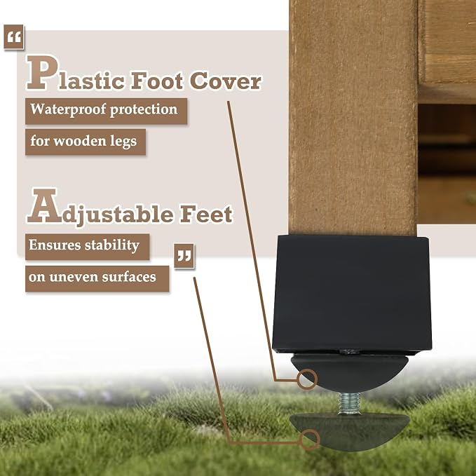 Outdoor Storage Cabinet Waterproof with Shelves, Storage Box with Lockable Doors, Wood & Metal Patio Yard Pool Garden Storage Cabinet Organizer, Gifts for Women Men - Image 6